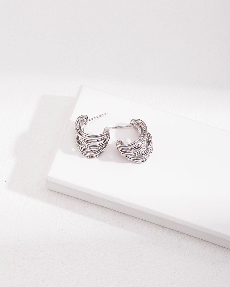 Coiled Wire Stud Earrings