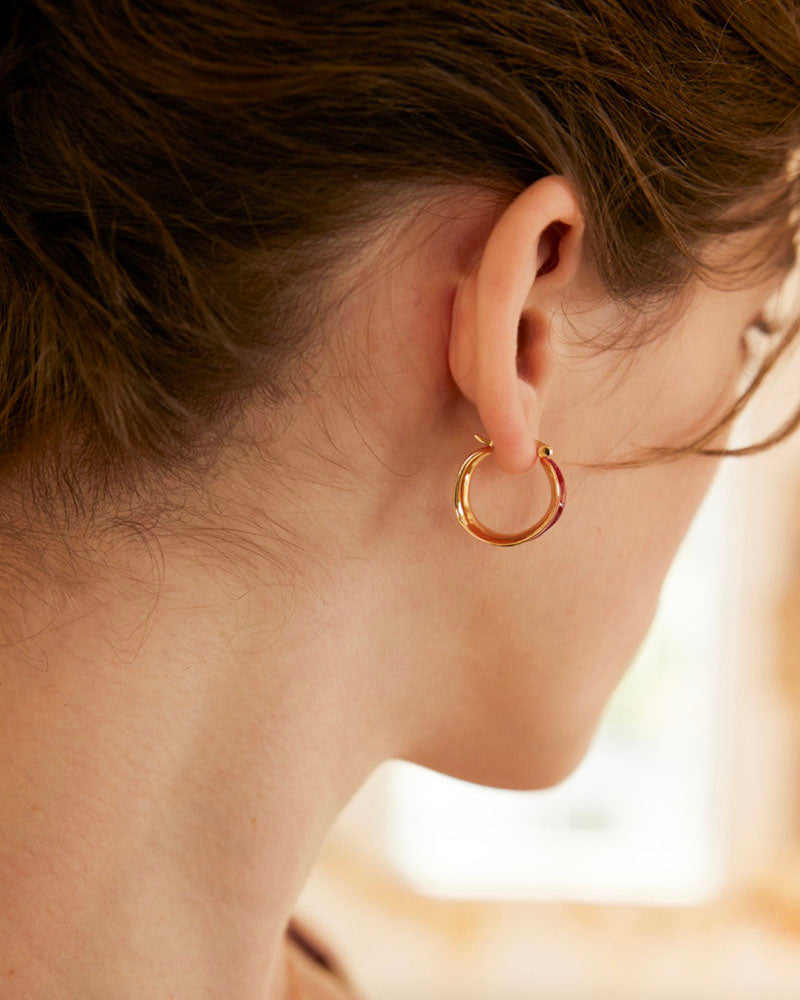 Scarlet Enamel Hoops