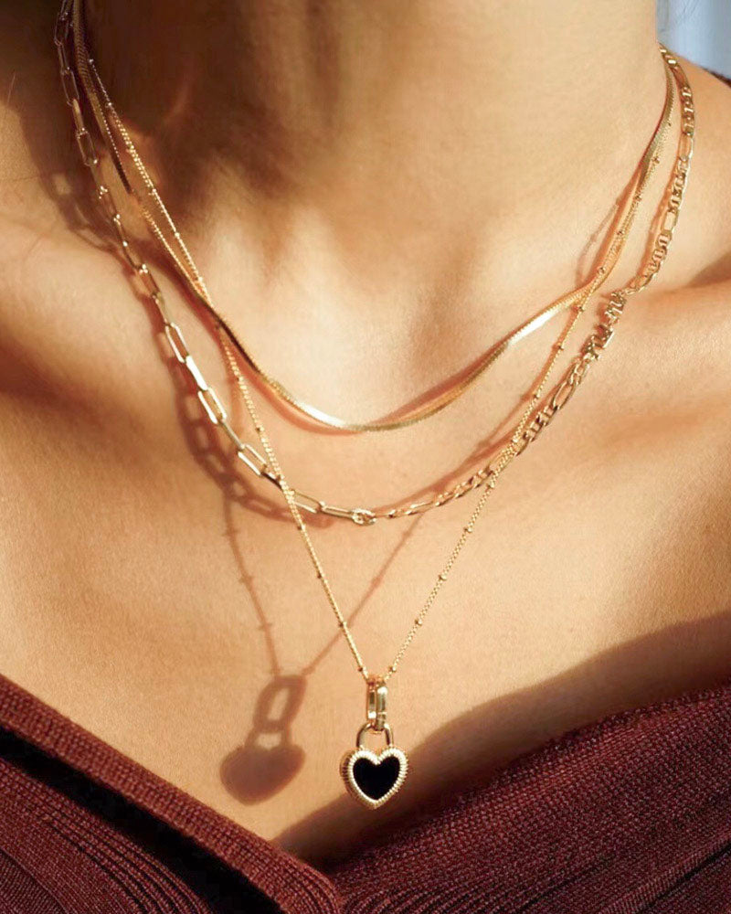 Two Sided Heart Padlock Necklace