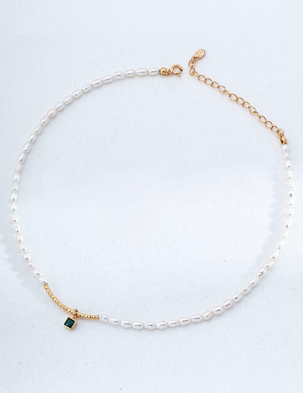Pure Grace Emerald Drop Necklace