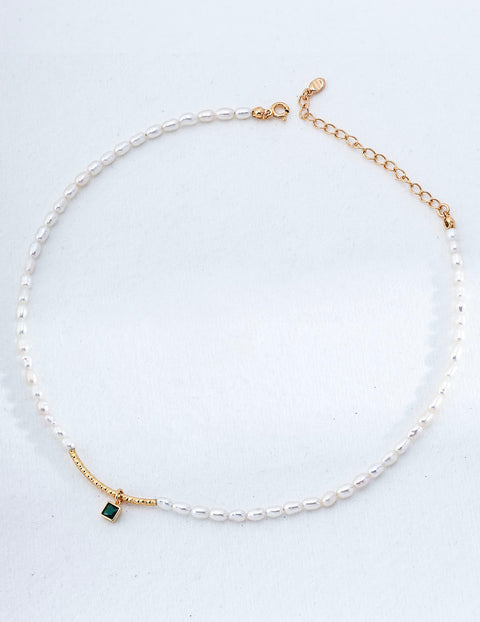 Pure Grace Emerald Drop Necklace