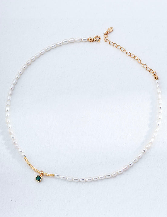 Pure Grace Emerald Drop Necklace