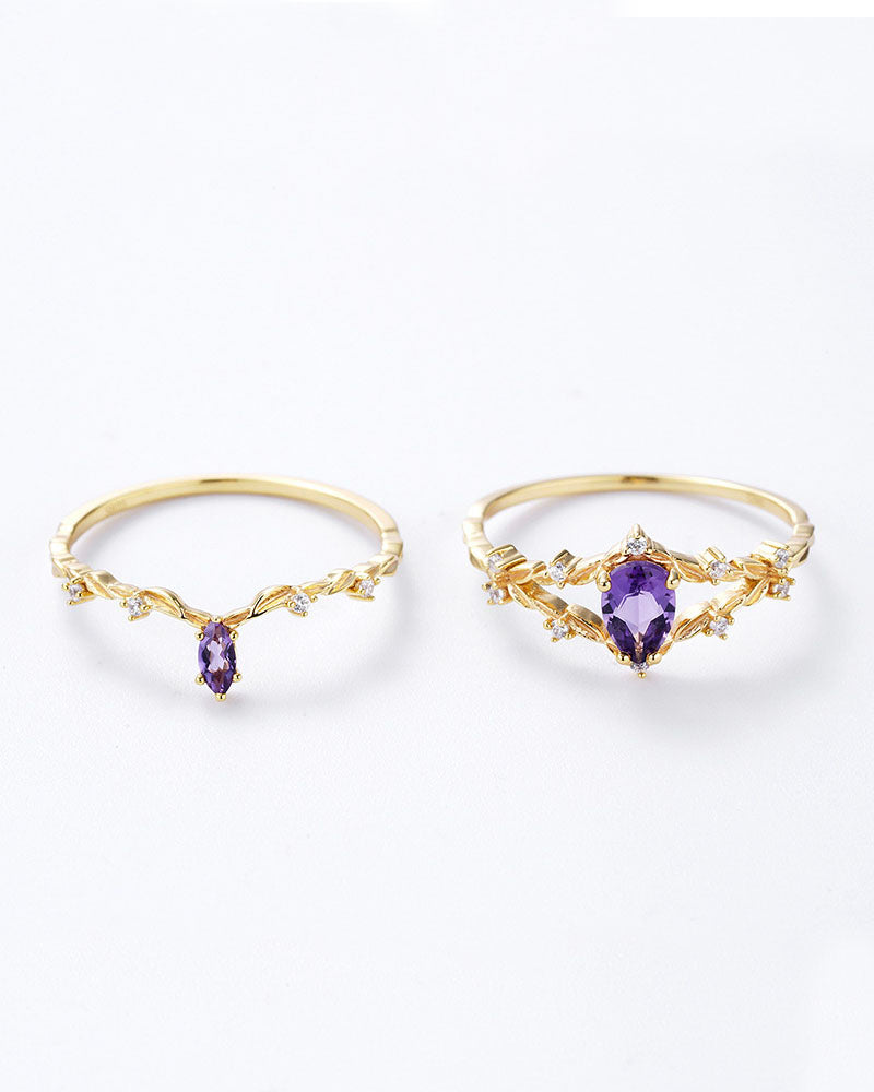 Amethyst Ring Set