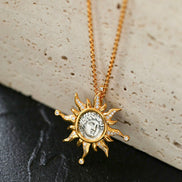 Apollo Sun God Silver Coin Necklace
