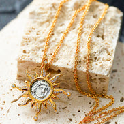 Apollo Sun God Silver Coin Necklace