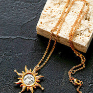 Apollo Sun God Silver Coin Necklace