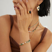 Aventurine Bead Pearl Bracelet