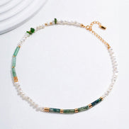 Aventurine Bead Pearl Necklace