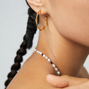 Bamboo Joint Hoop Earrings