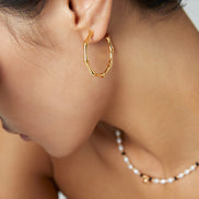 Bamboo Joint Hoop Earrings