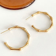 Bamboo Joint Hoop Earrings
