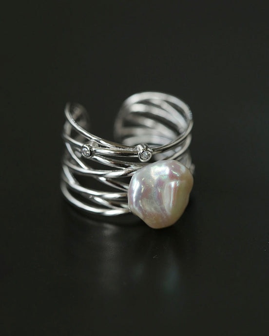 Baroque Pearl Twist Ring