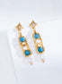 Gemstone Beaded Charm Drop Earrings