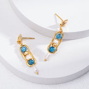 Gemstone Beaded Charm Drop Earrings