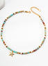 Beaded Gemstone Starfish Pendant Necklace