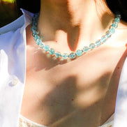 Blue Crystal Beaded Necklace