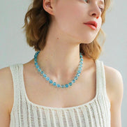 Blue Crystal Beaded Necklace