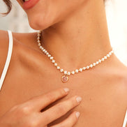 Blush Pearl Heart Necklace