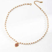 Blush Pearl Heart Necklace