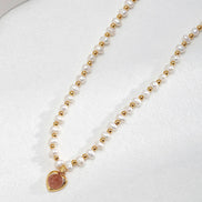 Blush Pearl Heart Necklace