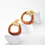 Brown Acetate Hoop Drop Earring