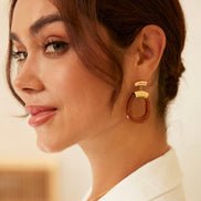 Brown Acetate Hoop Drop Earring