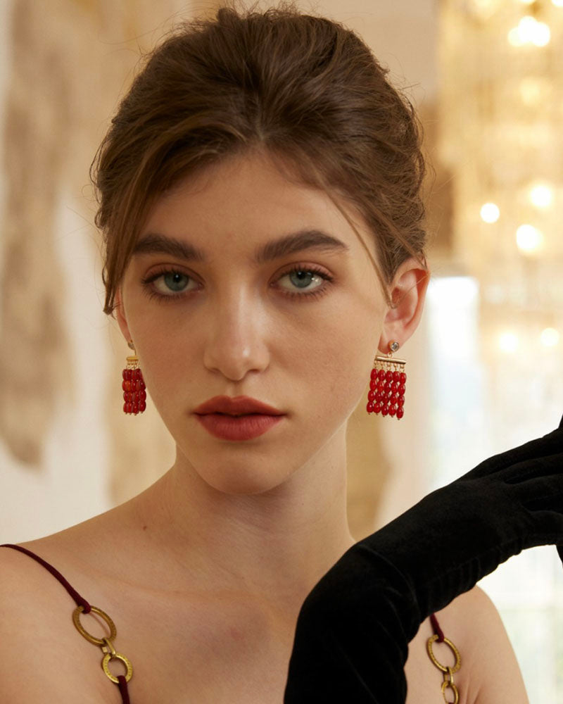 Carnelian Cascade Earrings