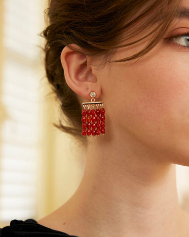 Carnelian Cascade Earrings