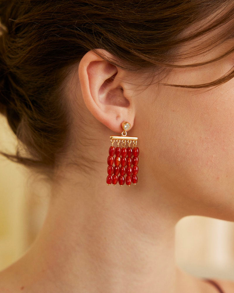 Carnelian Cascade Earrings