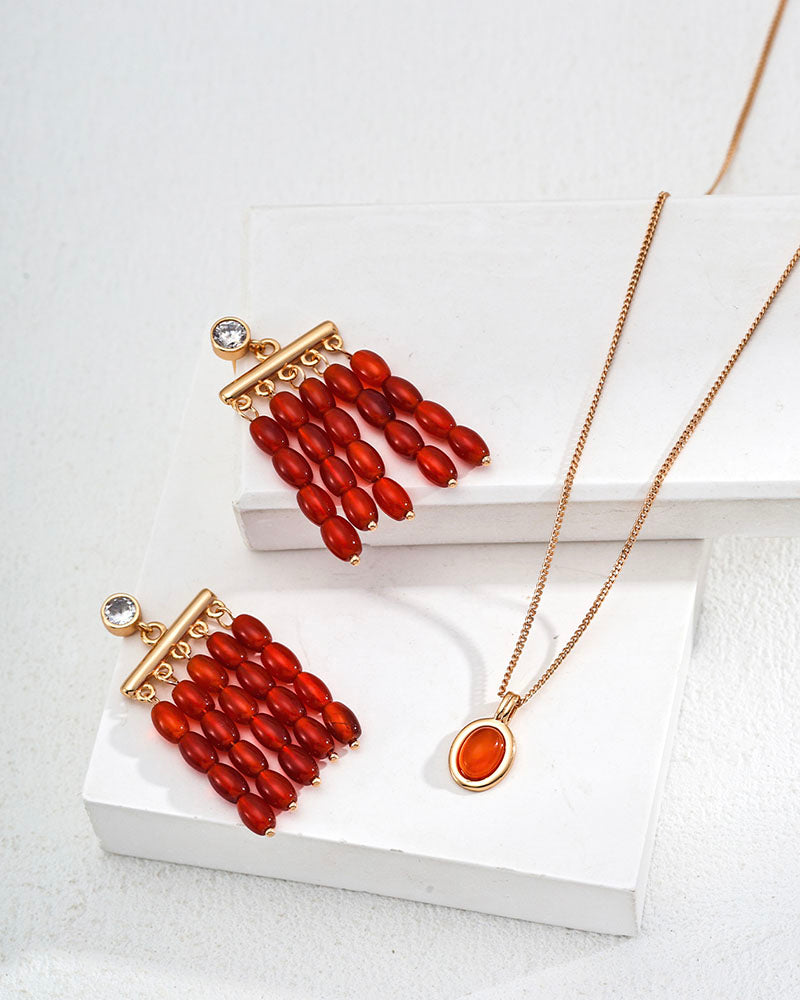 Carnelian Cascade Earrings