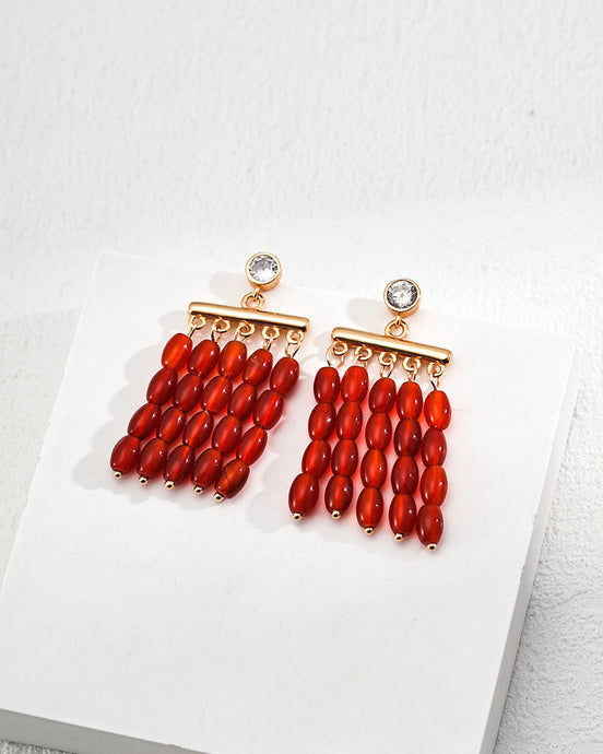 Carnelian Cascade Earrings