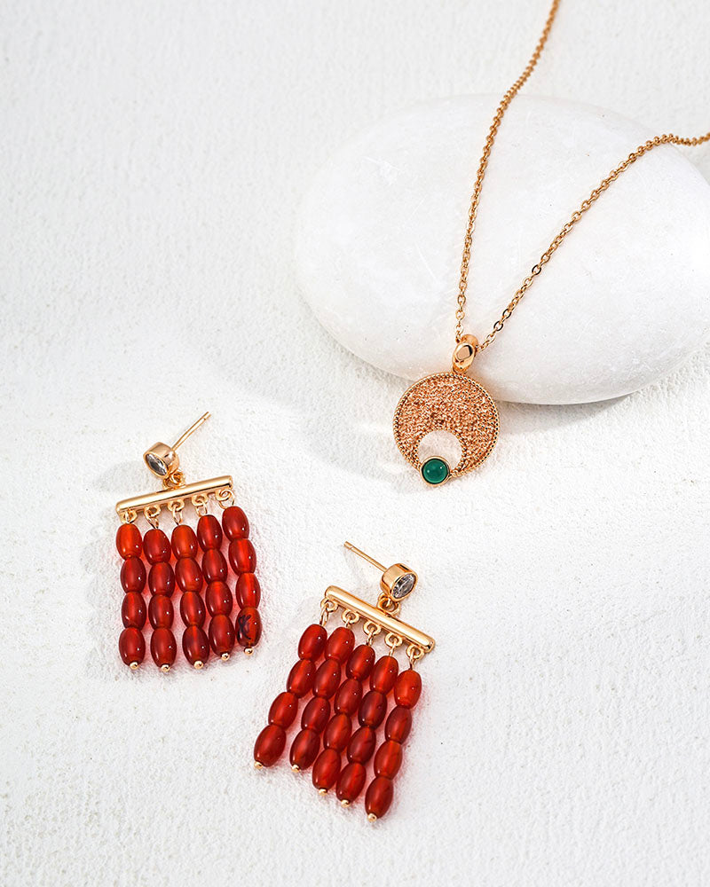 Carnelian Cascade Earrings