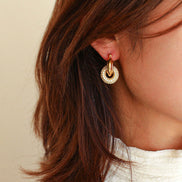 Diamond Double Hoop Earrings