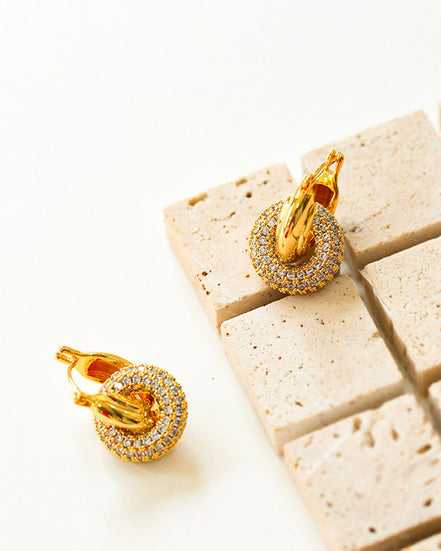 Diamond Double Hoop Earrings