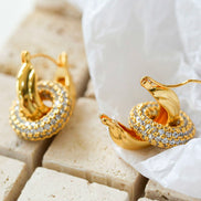 Diamond Double Hoop Earrings