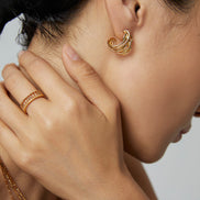 Coiled Wire Stud Earrings