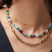 Colorful Gemstone Beads Necklace