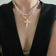 Cross Pearl Necklace