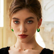 Emerald Arc Hoops