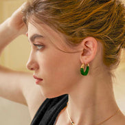 Emerald Arc Hoops