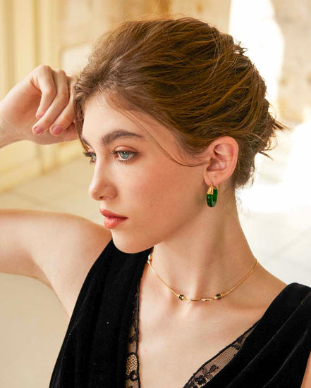 Emerald Arc Hoops