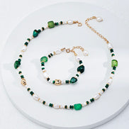 Emerald Harmony Beaded Necklace