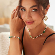 Emerald Harmony Beaded Necklace