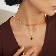 Enamel Black Geometry Open Ring