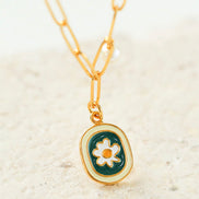 Enamel Glaze Daisy Necklace