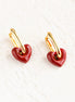 Enamel Heart-shaped Drop Earrings