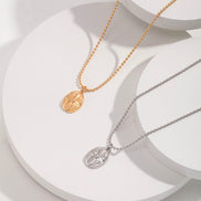 Engraved Petal Pendant Necklace