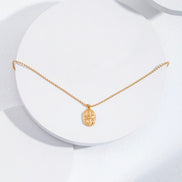 Engraved Petal Pendant Necklace