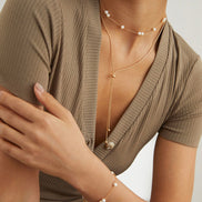 Floating Pearl Charm Choker