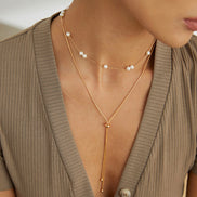 Floating Pearl Charm Choker